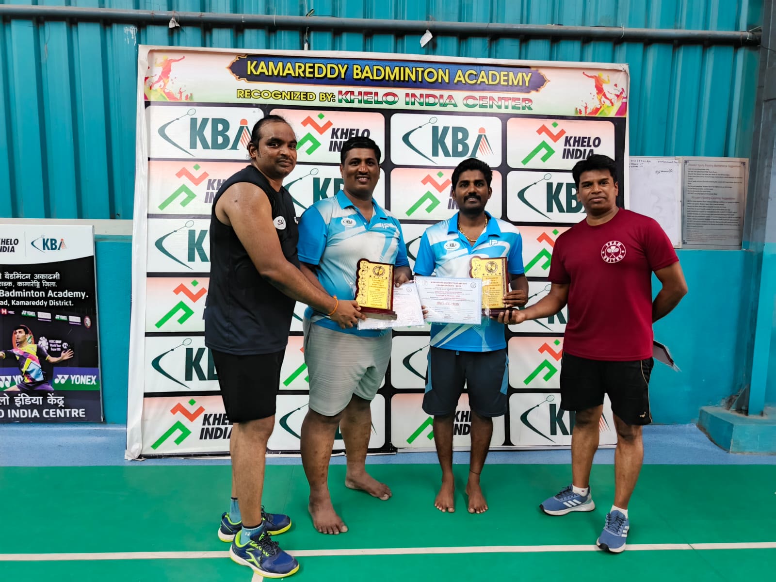 A KBA player receiving a trophy at a tournament